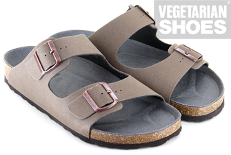 Two Strap Sandal Fake Suede (Stone) 