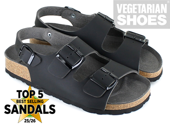 Three Strap Sandal (Black) 
