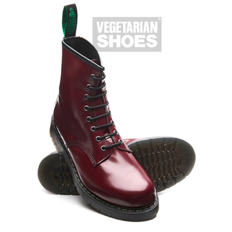 Solovair Vegan Patent 8 Eye Boot (Red) 