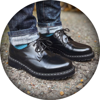 Solovair Vegan Hi-Shine Gibson (Black) 