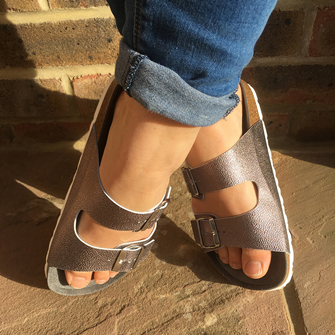 Two Strap Sandal (Pewter) 