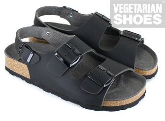 Three Strap Sandal (Black) 