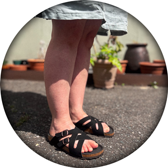 Cross Strap Sandal (Black) 