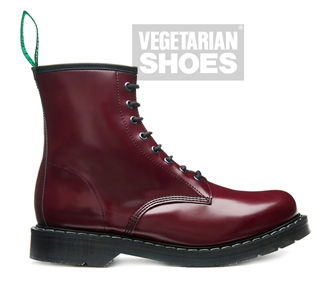 Solovair Vegan Patent 8 Eye Boot (Red) 