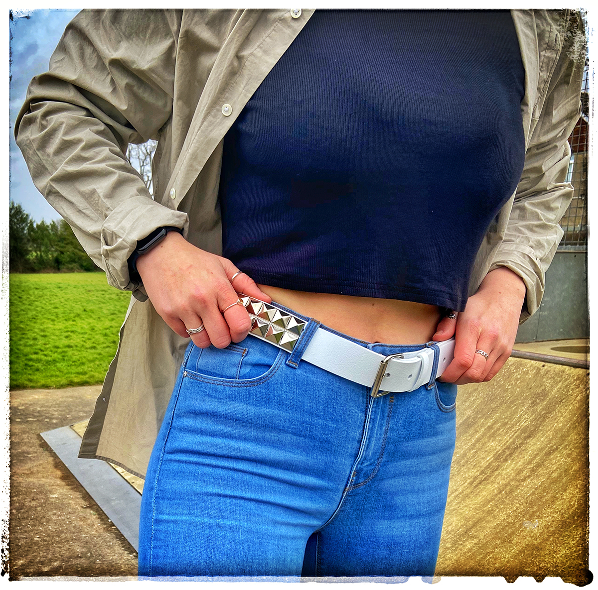 Belt studded sale