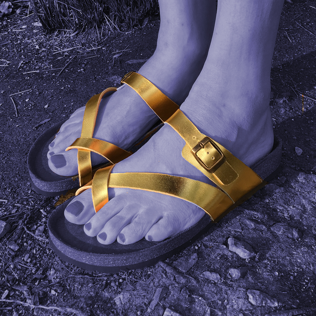 Toe Strap Sandal Gold - Sandals