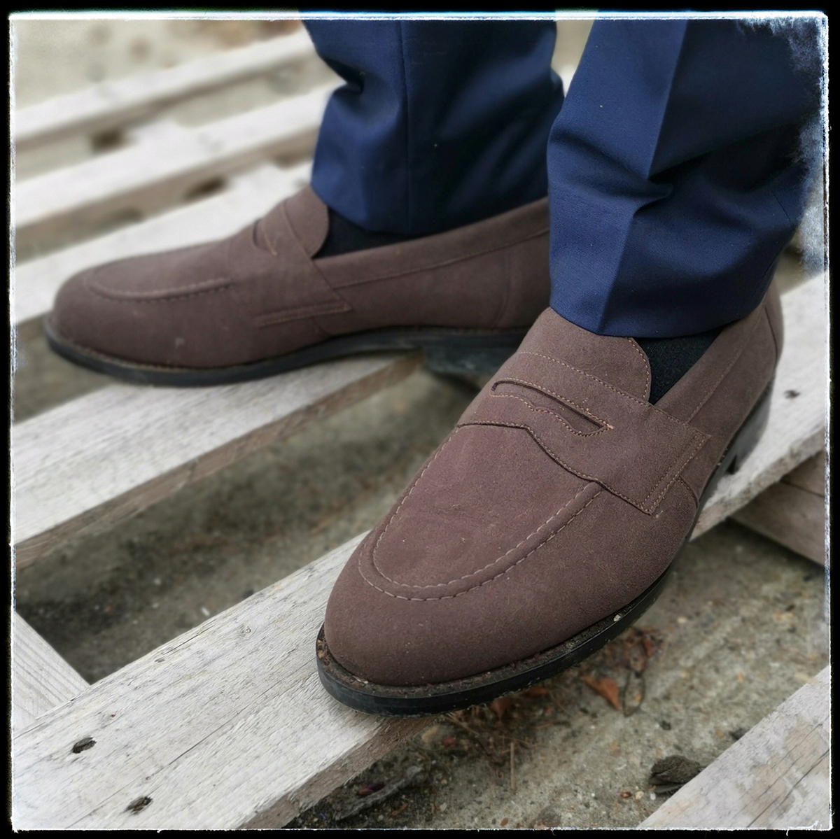 brown backless loafers