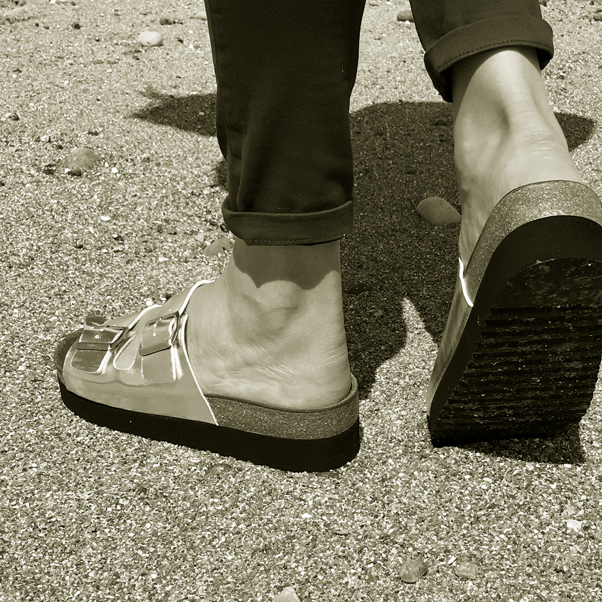 Wedge Sandal Metallic Silver - Vegan Sandals