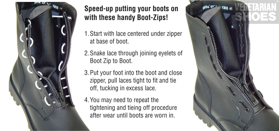 lacing zippers into boots