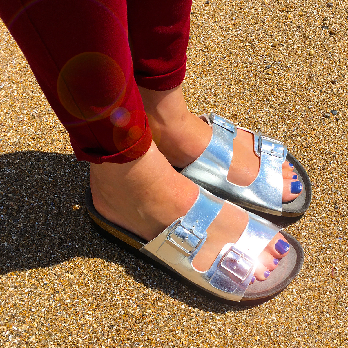 silver flat wedge sandals