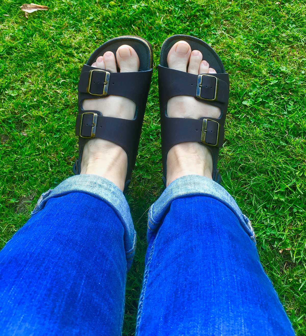 three strap heeled sandals