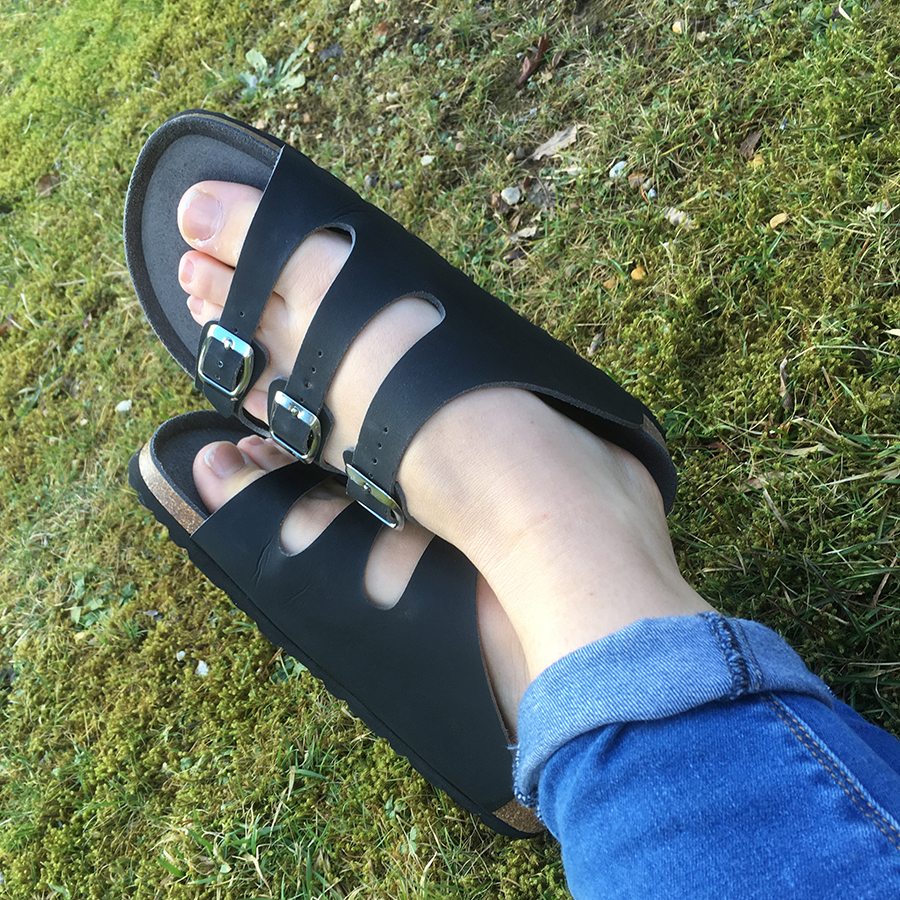 Triple Strap Sandal Black - Sandals
