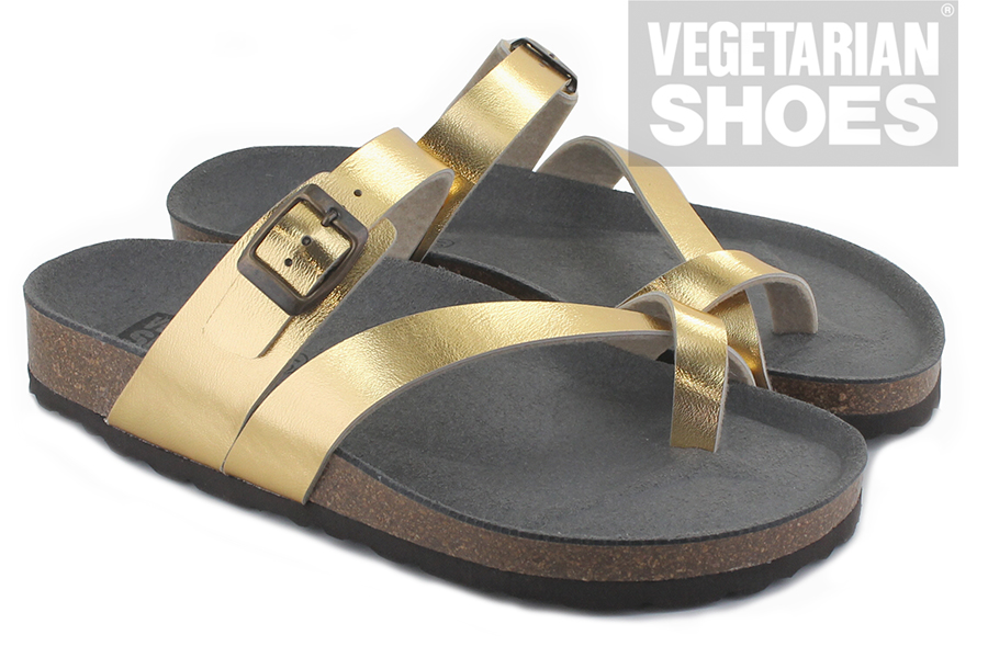 vegan gold sandals