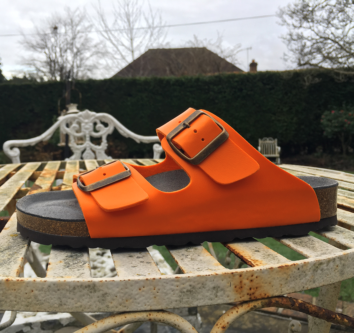 flat orange sandals uk