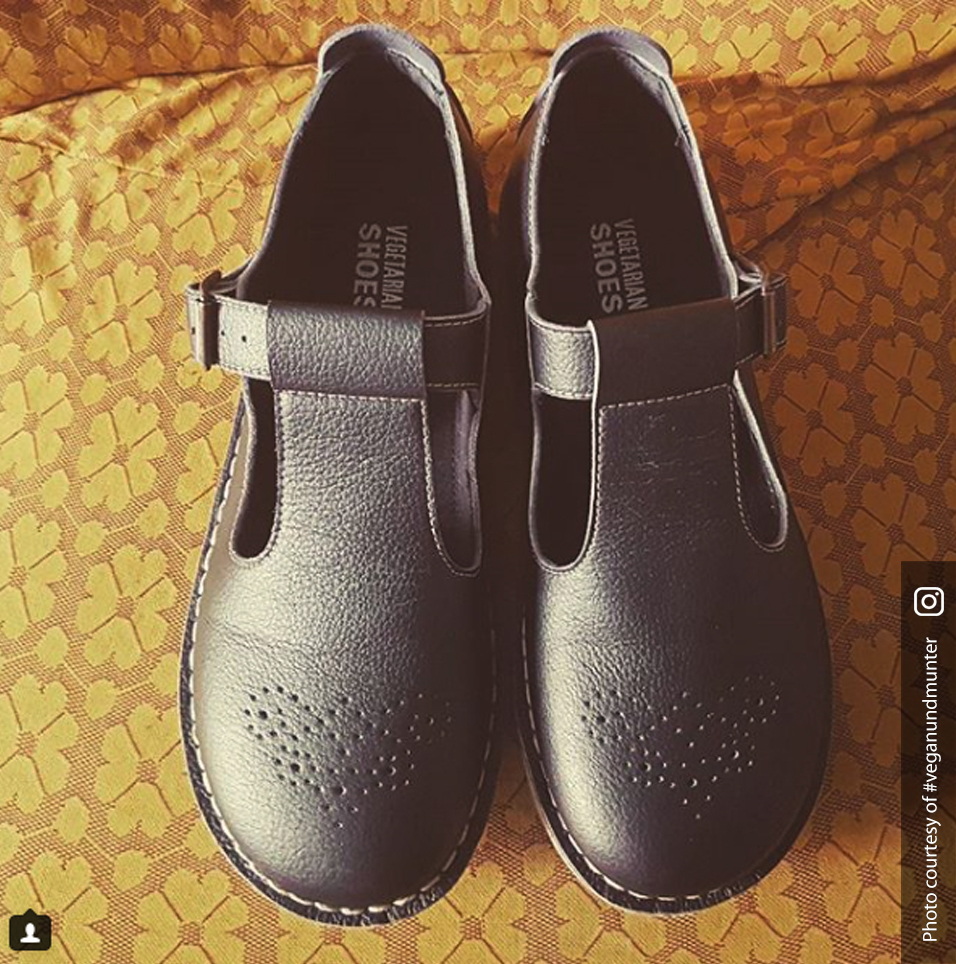black patent t bar brogues