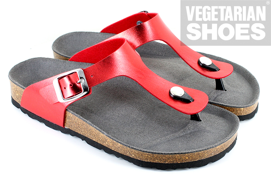 red toe post sandals