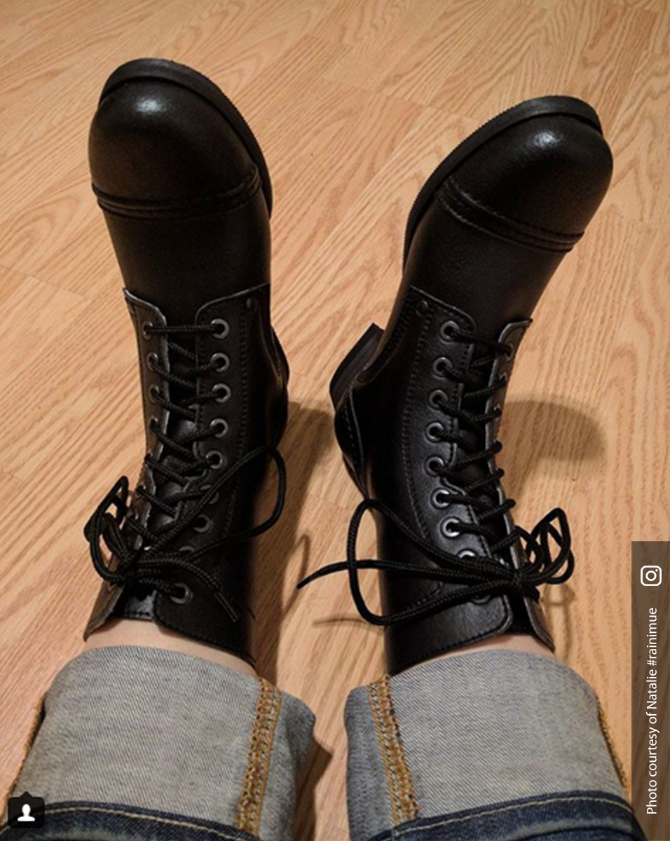 black vintage boots