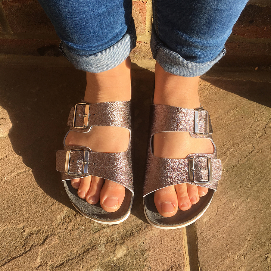 Two Strap Sandal Pewter - Sandals