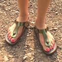 Toe Post Sandal (Metallic Green) 