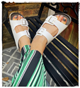 Two Strap Sandal (White) 