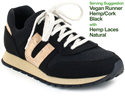 Vegan Runner Hemp/Cork (Black) 