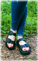 Chunky Two Strap Sandal (Black) 