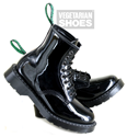 Solovair Vegan Patent 8 Eye Boot (Black) 