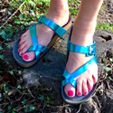 Toe Strap Sandal (Metallic Blue) 