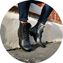 Vintage Boot Low Zip (Black) 