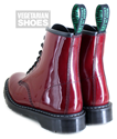 Solovair Vegan Patent 8 Eye Boot (Red) 