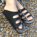 Triple Strap Sandal (Black) 
