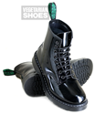 Solovair Vegan Patent 8 Eye Boot (Black) 