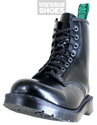 Solovair Vegan Hi-Shine 8 Eyelet Boot (Black) 