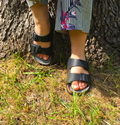 Three Strap Sandal (Black) 