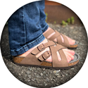 Cross Strap Sandal (Stone) 