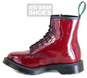 Solovair Vegan Patent 8 Eye Boot (Red) 