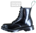 Solovair Vegan Hi-Shine 8 Eyelet Boot (Black) 