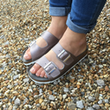 Two Strap Sandal (Pewter) 