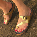 Toe Strap Sandal (Gold) 