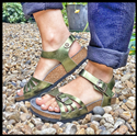 Paros Sandal (Metallic Green) 