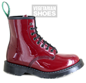 Solovair Vegan Patent 8 Eye Boot (Red) 