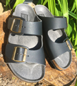 Three Strap Sandal (Black) 