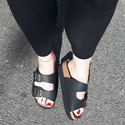 Wedge Sandal (Black) 