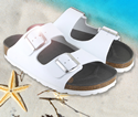 Two Strap Sandal (White) 