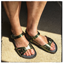 Paros Sandal (Metallic Green) 