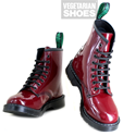 Solovair Vegan Patent 8 Eye Boot (Red) 