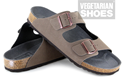 Two Strap Sandal Fake Suede (Stone) 