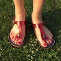 Toe Post Sandal (Metallic Red) 