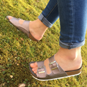 Two Strap Sandal (Pewter) 