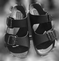 Three Strap Sandal (Black) 